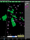 Image radar à l'arrivée: il s'agit de TCU dont la base est supérieure au FL 80